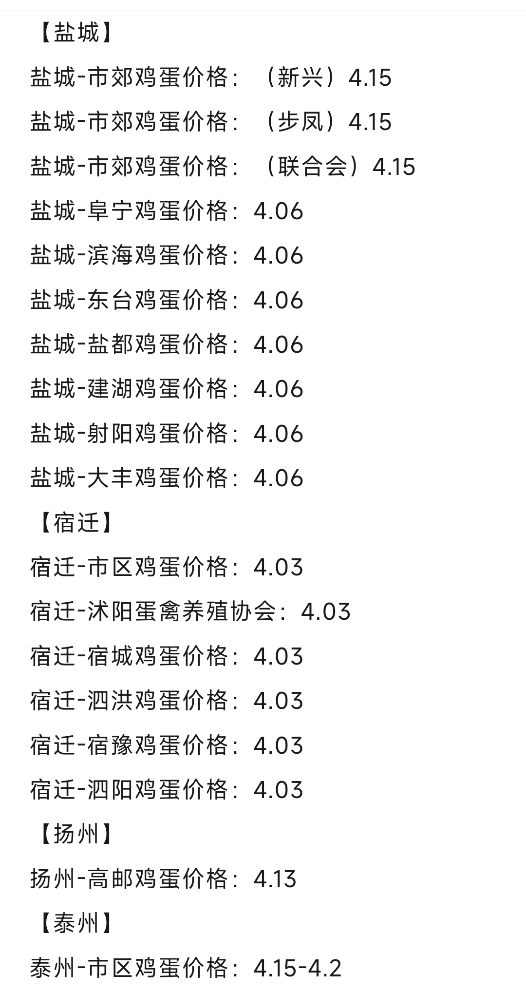 郓城鸡蛋价格最新报价